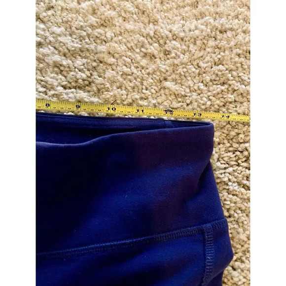 ALO Blue Navy Womens Pull On Moto Yoga Workout Full Length Leggings Size Small - Picture 5 of 9